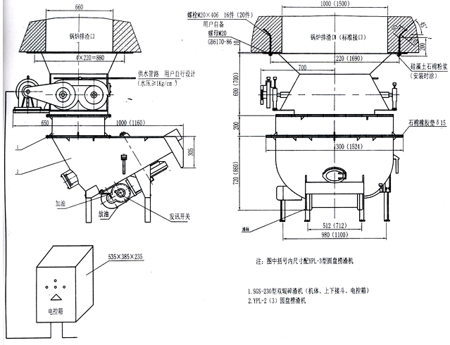 SGS-230 double roll slag crusher
